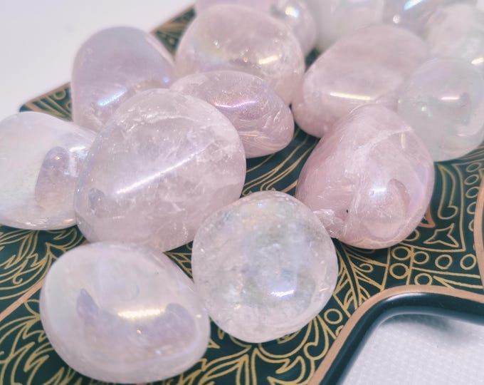 Angel Aura Rose Quartz Tumbled Stone