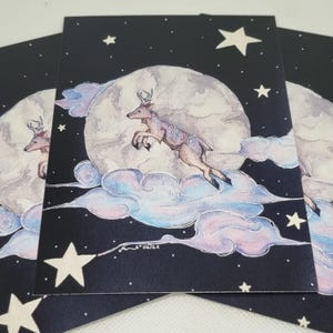 Postkarte Deer in the cosmic Ocean