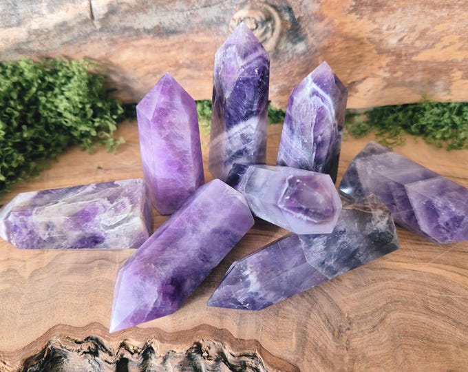 Dream Amethyst Lace | Chevron Amethyst | Gemstone Lace | Intuition & Protection | Spiritual Crystal Decor
