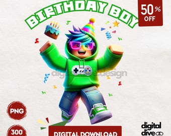 Gamer Boy Birthday Png, Kids Birthday Shirt png, Gamer Png, Gamer Boy, Gamer Birthday Party, Kids Birthday Shirt Design, Sublimation, Png