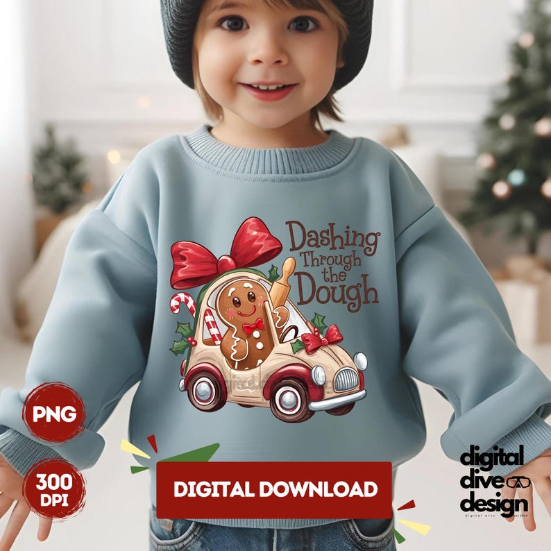 Dashing Through the Dough Gingerbread Man PNG, Christmas Baking Shirt ...