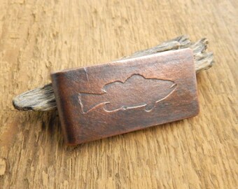 Simple Money Clip Etsy - fish money clip large mouth bass handmade copper money clip simple money clip