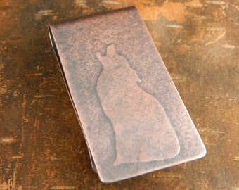 Wolf Money Clip Etsy - wolf money clip engraved money clip gifts for her personalized gifts for him howling wolf silhouette