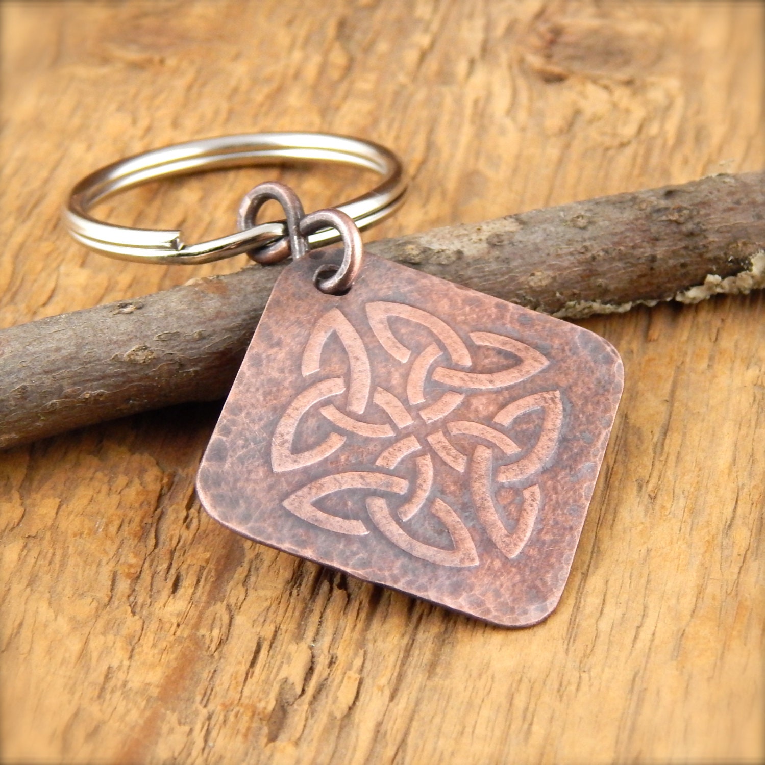 Celtic keychain engraved key chain gifts for him copper Etsy