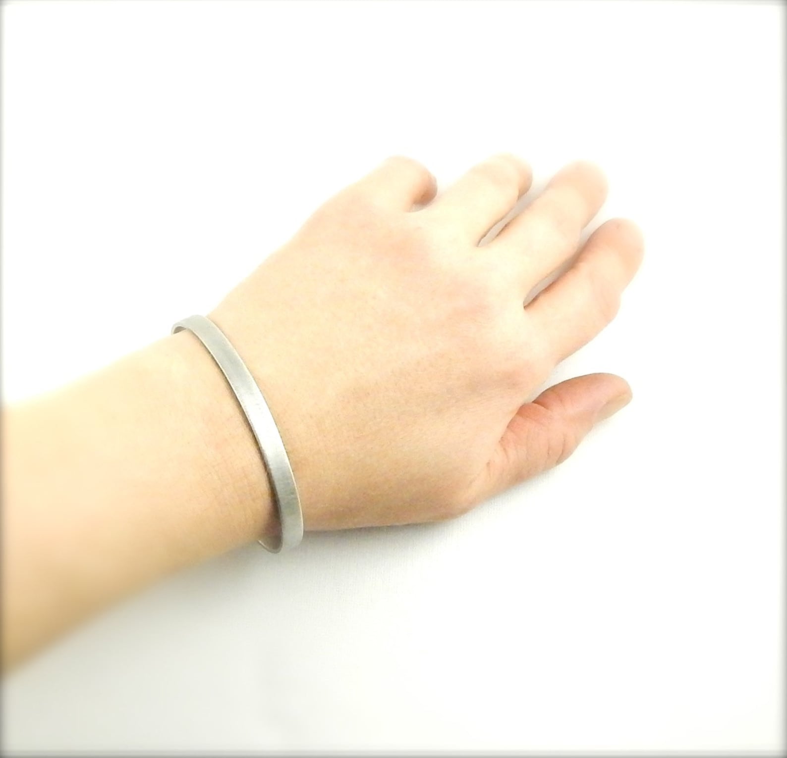 Mens Silver Cuff Bracelet 6 Mm OXIDIZED Silver Hammered 6 X Etsy