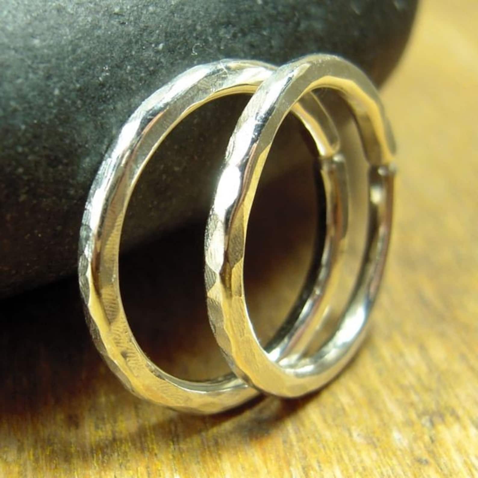 14 gauge hoops sterling silver gauged hoops 5/8 inch hoops Etsy