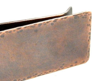 Copper money clip, hammered copper money clip, plain money clip, guy gift, 7th anniversary gift.