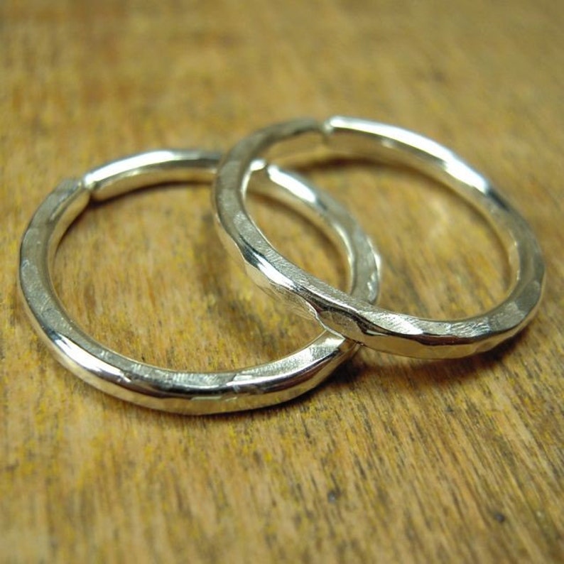 58 inch hoops sterling silver gauged hoops 14 gauge hoops shiny or oxidized 1.6 cm hoops. one pair