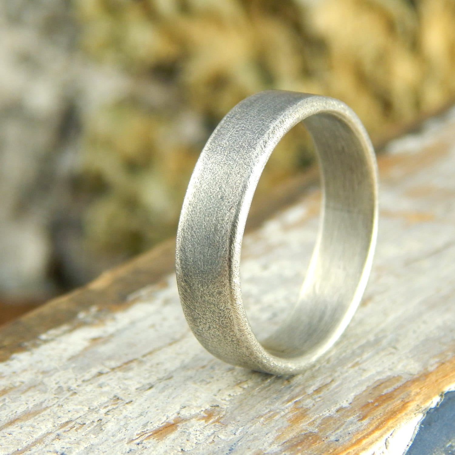 Plain wedding band Weathered Oxidized finish wide sterling Etsy