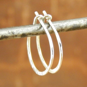 Delicate silver hoop earrings, 1/2 inch hoops, hammered SHINY sterling silver, tiny 0.5 inch hoops, ONE pair