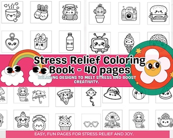 Libro da colorare antistress: disegni audaci e facili (download digitale)