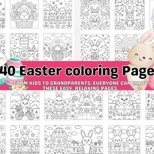 Frohe Ostern Malbuch: mutige & einfache Designs (PDF-Anleitung)