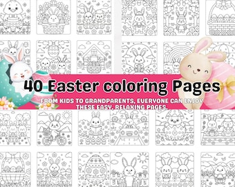 Libro da colorare di Pasqua: disegni audaci e facili (schema PDF)