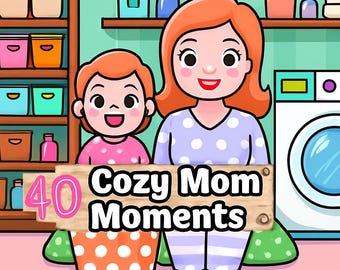 Libro da colorare per mamma e bambino / 40 pagine, antistress (PDF)