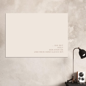 Poster "Il tempo ha trattenuto il mio respiro e con esso il mio cuore" frase wabi sabi poesia ispirazione citazione accattivante profondo promemoria