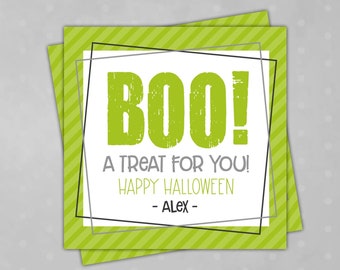 Halloween Treat Tag PDF Template, Boo! A Treat For You, Print at Home PDF Template, Halloween Candy Tag, Instant Digital Download
