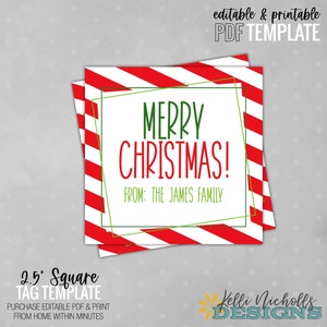 Frohe Weihnachten Tag, Weihnachts-Tag PDF-Vorlage, Print at Home PDF-Vorlage, Weihnachten Nachbar Geschenke Tag, sofortiger digitaler Download