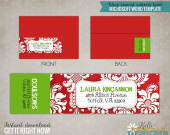 Snowflake Christmas Wrap Around Address Labels Custom Holiday | Etsy