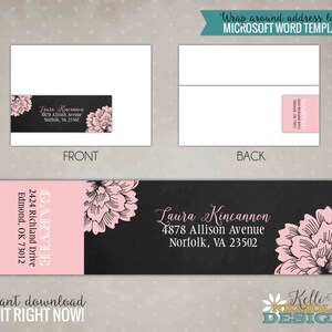 Chalkboard Baby Girl Wrap Around Return Address Labels - Instant Download #S120