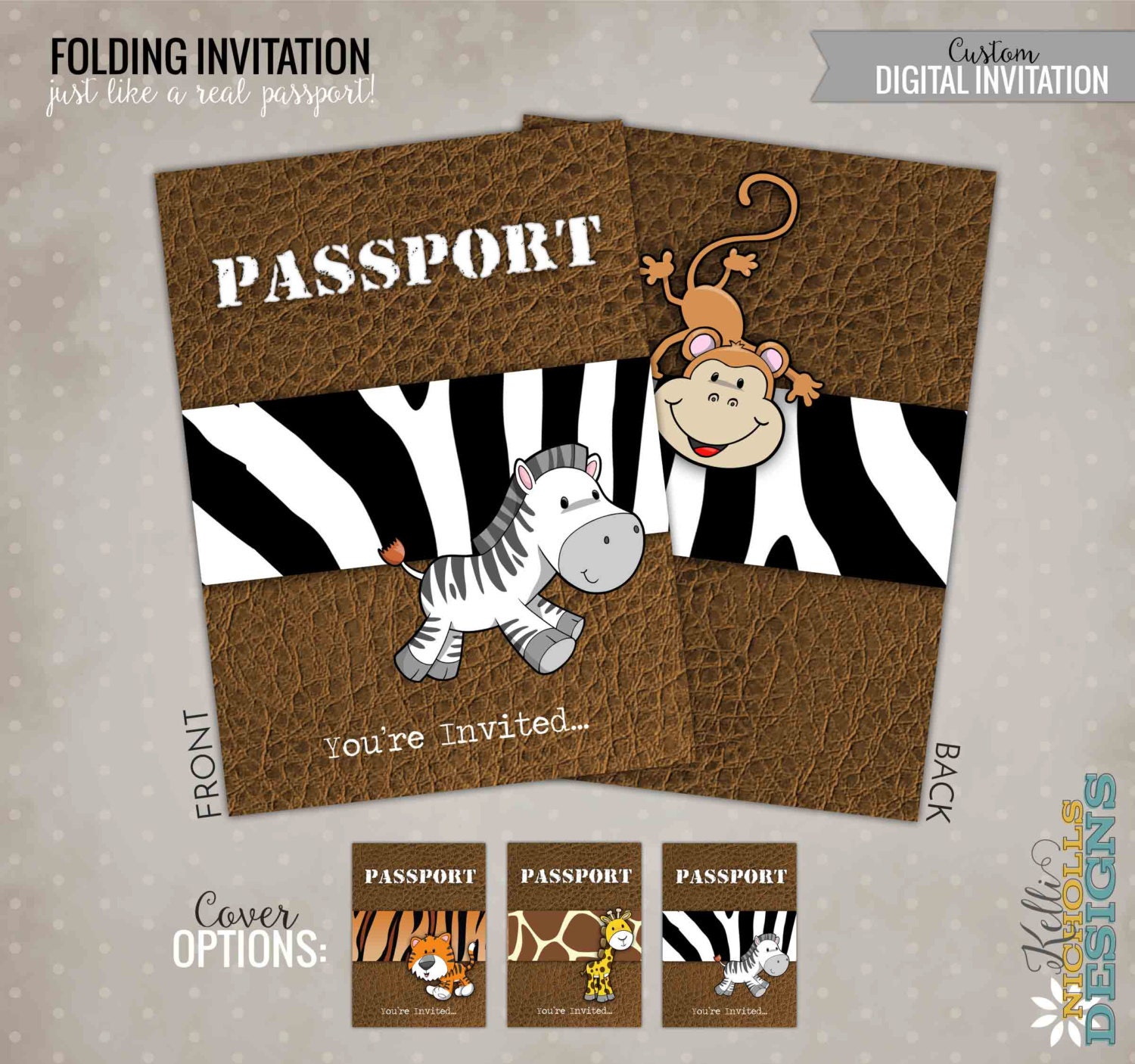 Printable Jungle Safari Passport Birthday Party Invitation | Etsy