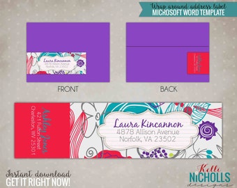 Modern Floral Wrap Around Personalized Address Labels. Baby Shower Address Envelope Stickers #S101