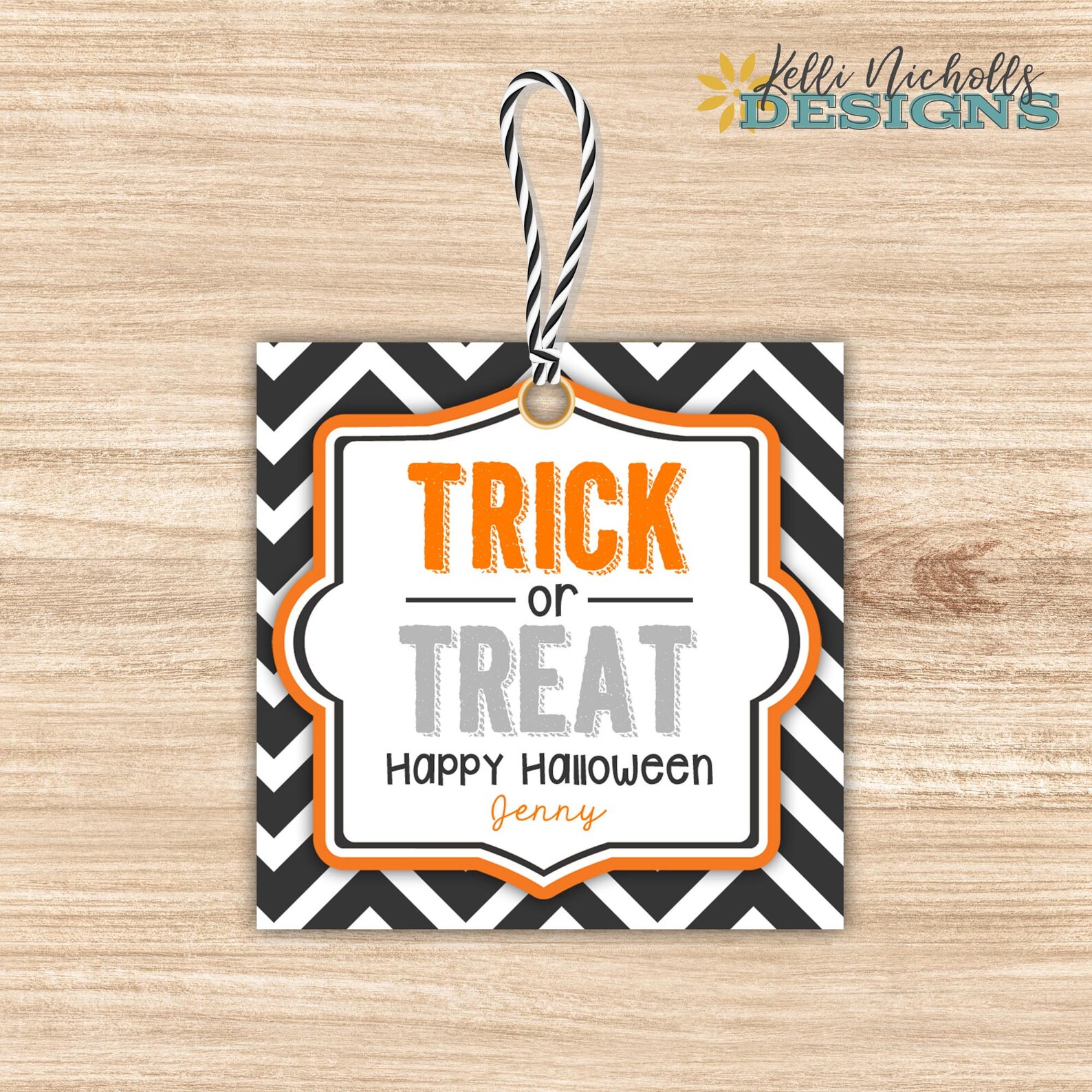 Halloween Treat Tag PDF Template, Trick or Treat, Print at Home PDF ...