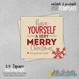 Haben Sie selbst eine sehr frohe Weihnachten Tag, Weihnachts-Tag PDF-Vorlage, PDF-Vorlage, Weihnachtsgeschenke Tag, Instant Digital Download