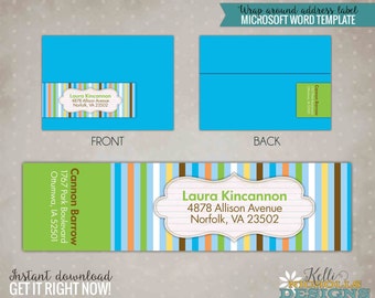 Sweet at One Boy Wrap Around Return Address Label Template, Custom 1st Birthday Address Sticker, Instant Download #B113-B