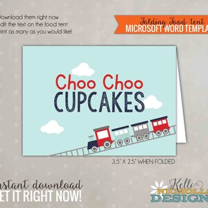 Boy&#39;s Train Food Tent,Train Decoration, Printable Template, Instant Download