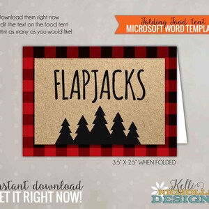 Lumberjack Party Food Tent, Lumberjack Birthday Decoration, Printable Template, Instant Download #B124