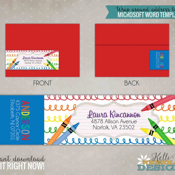 Custom Crayon Label Template Etsy Custom Crayon Label Template Etsy