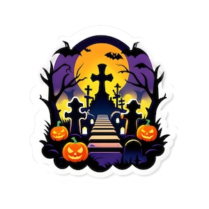 Spooky Halloween Kiss-Cut Stickers for Decor, Laptop, Scrapbooking, Party Favors, Trick-or-Treat Giveaways