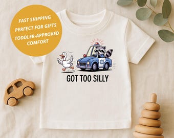 Got Too Silly Shirt: Funny Goose Lover Tee, Cute Animal Humor T-Shirt, Silly Farm Animal Kids Shirt, 100% cotton