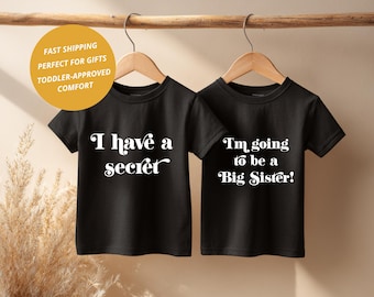 Big Sister Shirt: Big Sister Gift, Promoted To Big Sister, Baby Announcement, Big Sister, 100% Cotton, Size 2T-5T