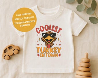 Thanksgiving Shirt: Funny Thanksgiving Shirt, Cute Toddler Fall Tee, Thanksgiving Outfit, Kids Holiday Shirt, Cotton 100%, Size 2T-5T