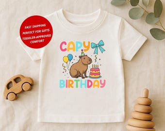 Capybara Birthday Shirt, Animal Party Tee