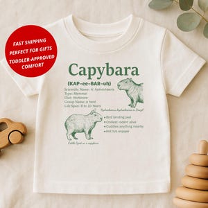 Capybara Shirt, Capybara Lover Gift, Animal Facts Toddler Shirt, Nature Lover Kids Tee, Birthday Gift for Kids