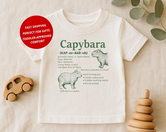 Capybara Shirt, Capybara Liebhaber Geschenk, Tierfakten Kleinkind Shirt, Naturliebhaber Kinder T-Shirt, Geburtstagsgeschenk für Kinder