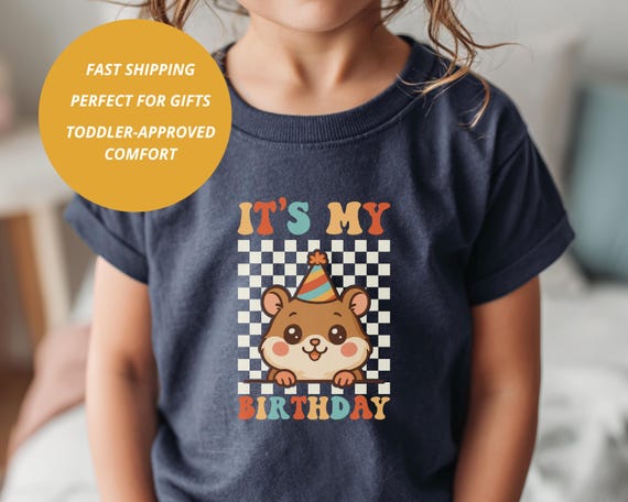 Hamster Shirt: Funny Hamster Shirt, Cute Birthday Hamster, 100% airlume combed and ring-spun cotton, Size 2T-5T