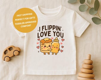 Pannenkoek en siroop peutershirt: I Flippin' Love You T-shirt