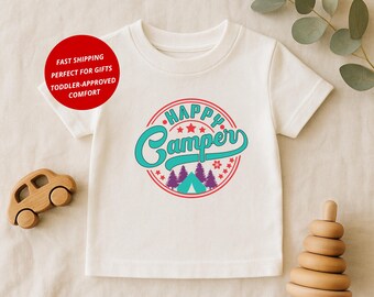 Camping Shirt, Kids Camping Tee, Toddler Outdoor Adventure Shirt, Camper Gift for Little Campers, Size 2T-5T