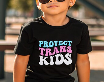Protect Trans Kinder Kleinkind Tee: Retro Pride, Gleichheit Shirt