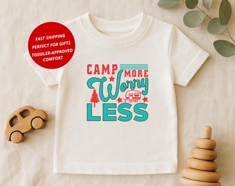 Camping Shirt, Kids Camping Tee, Toddler Outdoor Adventure Shirt, Camper Gift for Little Campers, Size 2T-5T