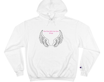 Angel Wings Champion-hoodie, unisex fleecetrui