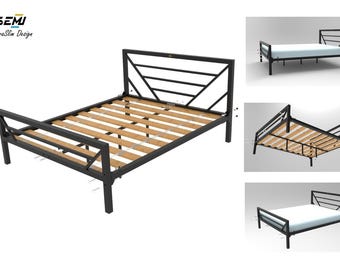 Bed frame, rigid metal bed, manufacturer, loft style