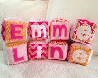 Soft Fabric Blocks Personalized for Baby