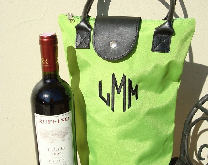 Monogrammed Wine Bag Etsy