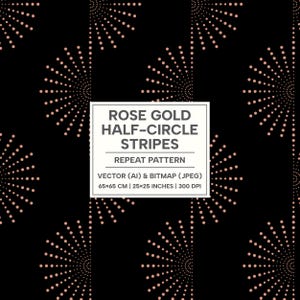 Papel tapiz con patrón de rayas en semicírculo de oro rosa, diseño sin costuras para decoración del hogar, manualidades, embalajes, archivos vectoriales y JPEG