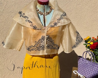 MARIA CLARA TOP - Pinya Organza Black