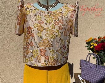 Filipiniana Elegant BROCADE BOLERO in Yellow n Gold